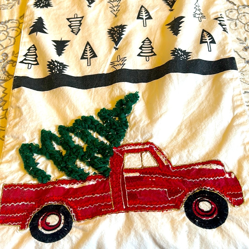 Pick Up Truck and Tree Table Runner 13x69